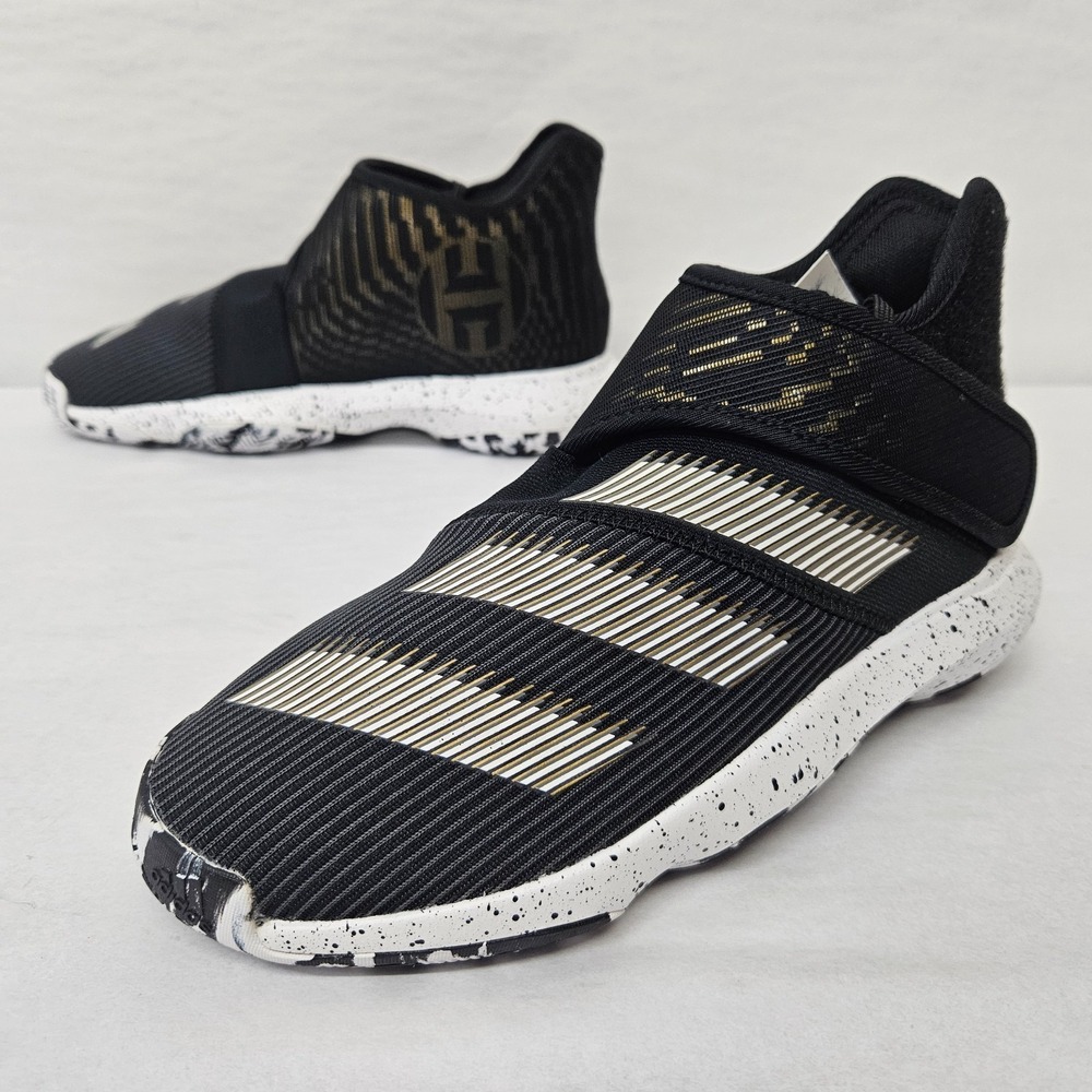 Adidas Harden B/E 3 J Basketball Shoes EH1986 Black White Gold Kids Size 5.5 - Picture 4 of 11